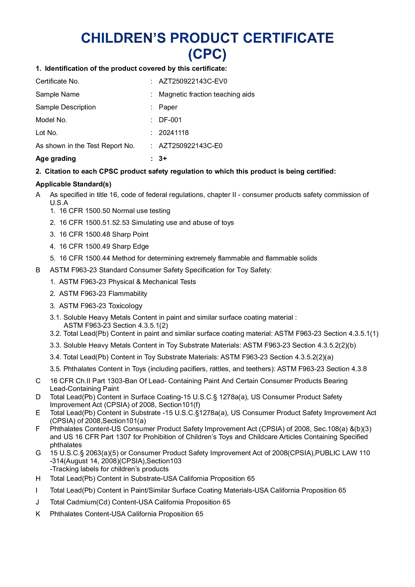 CPC-certificate