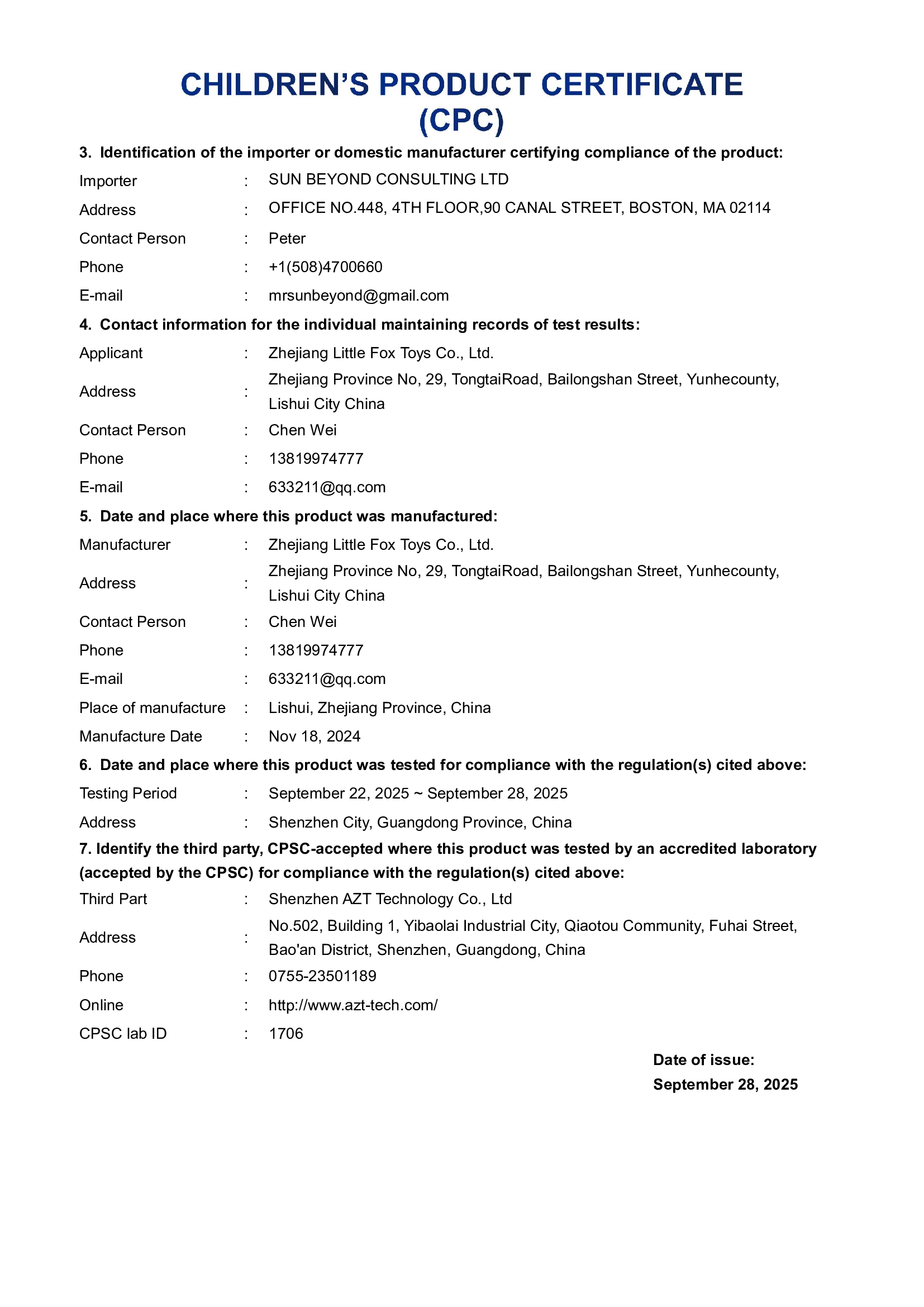 CPC-certificate