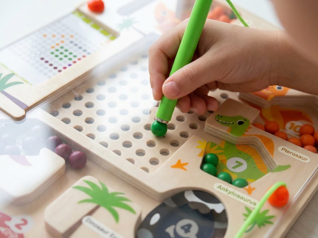 using the magnetic stylus to strengthen fine motor control