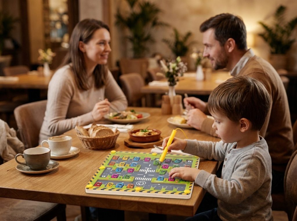 portable magnetic parking game for family trips