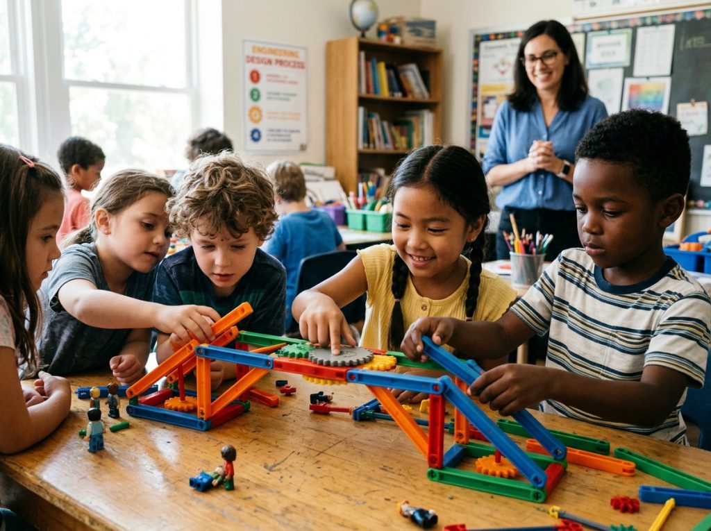 children learning through educational toys