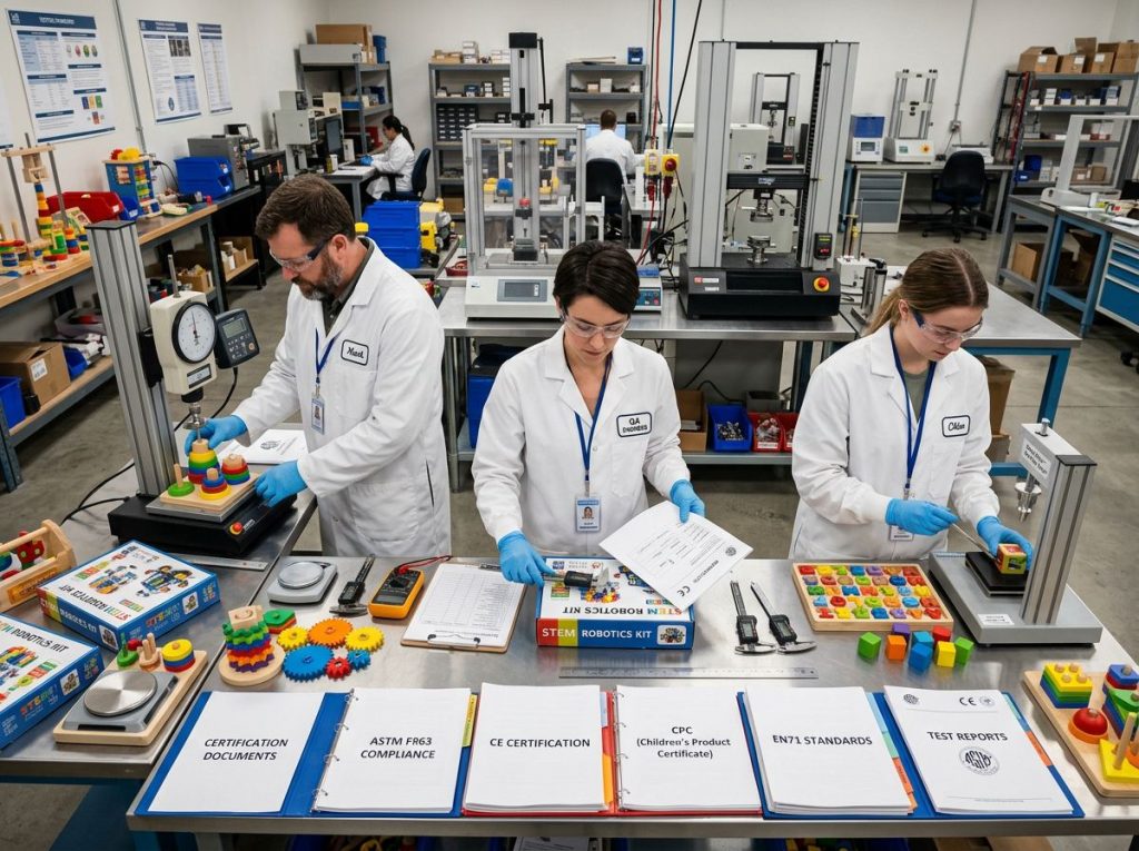Educational toy quality control inspection and certification testing