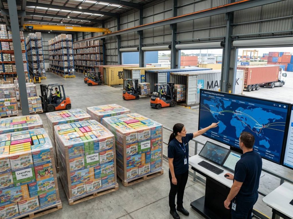 Educational toy manufacturing supply chain and global distribution